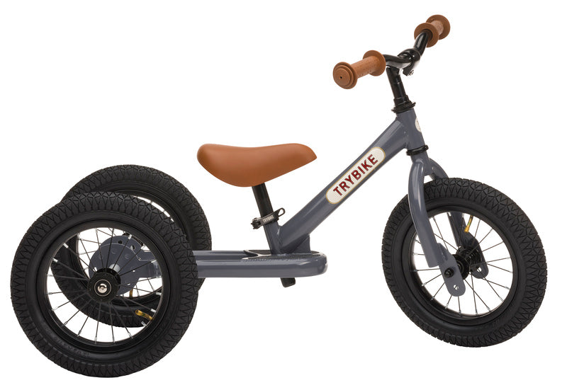 Trybike | Tricicleta Vintage din Otel Fara Pedale | Gri